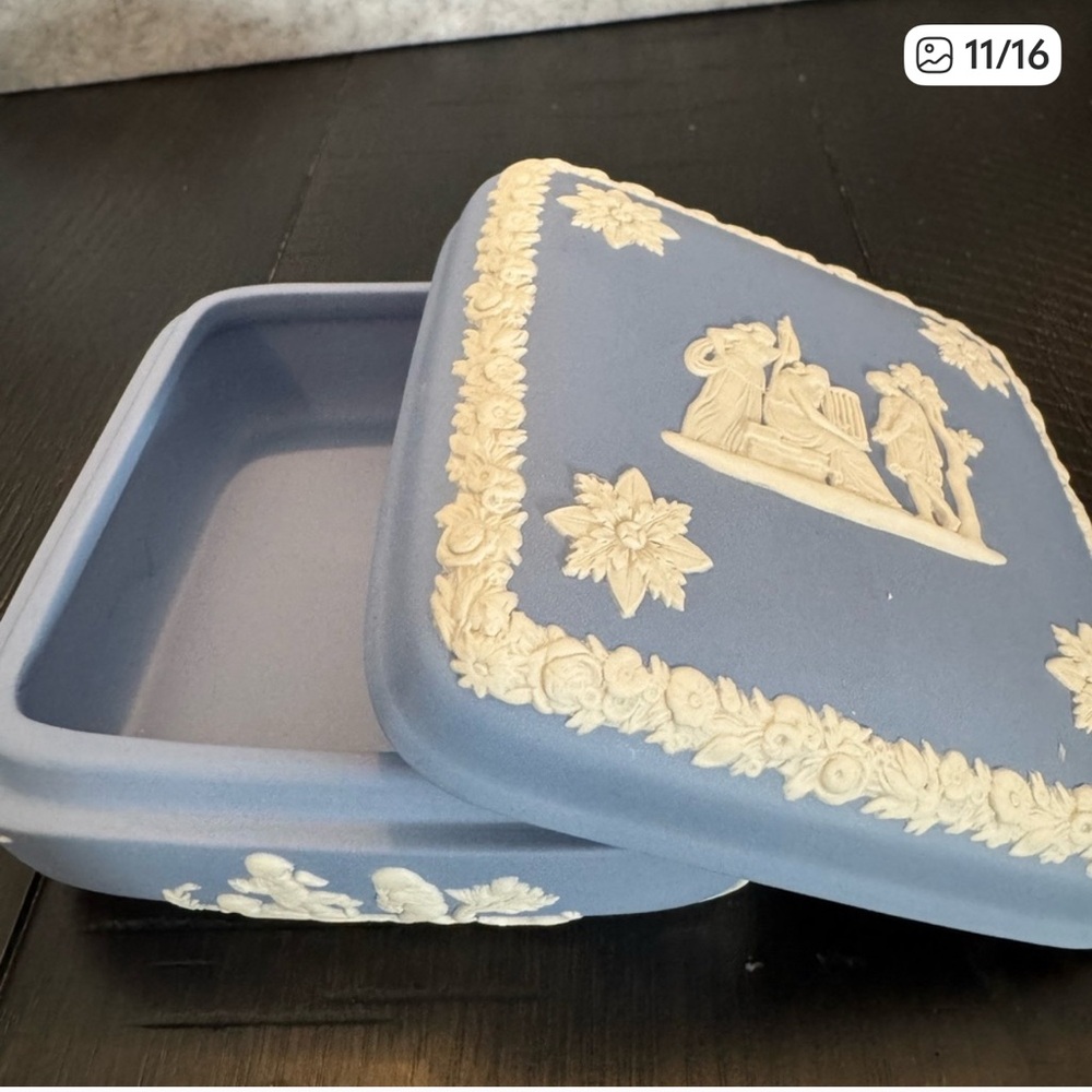 Wedgewood Blue and Cream Decorative trinket Box